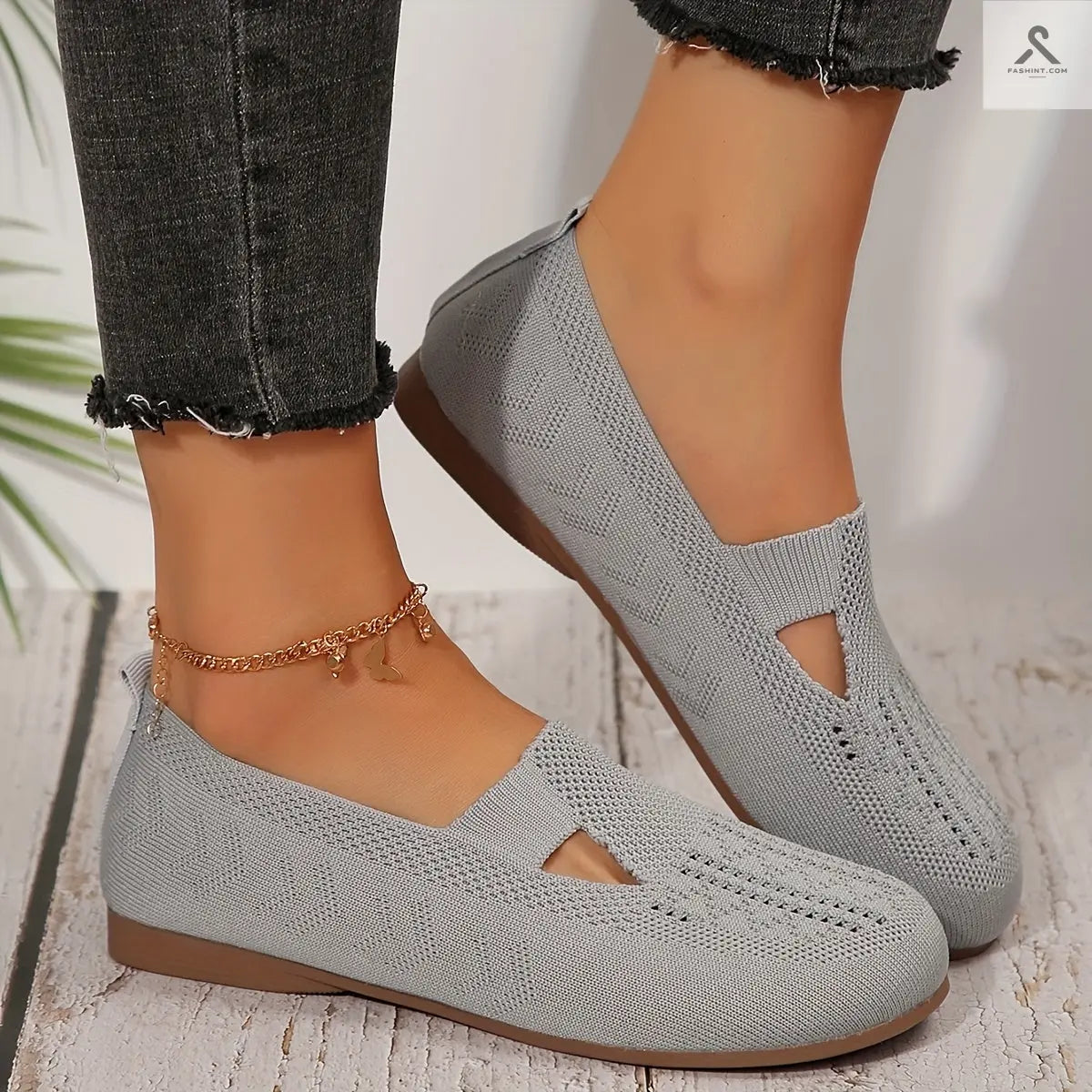 أحذية مسطحة نسائية بتصميم سادة وراحة فاخرة Fashint
