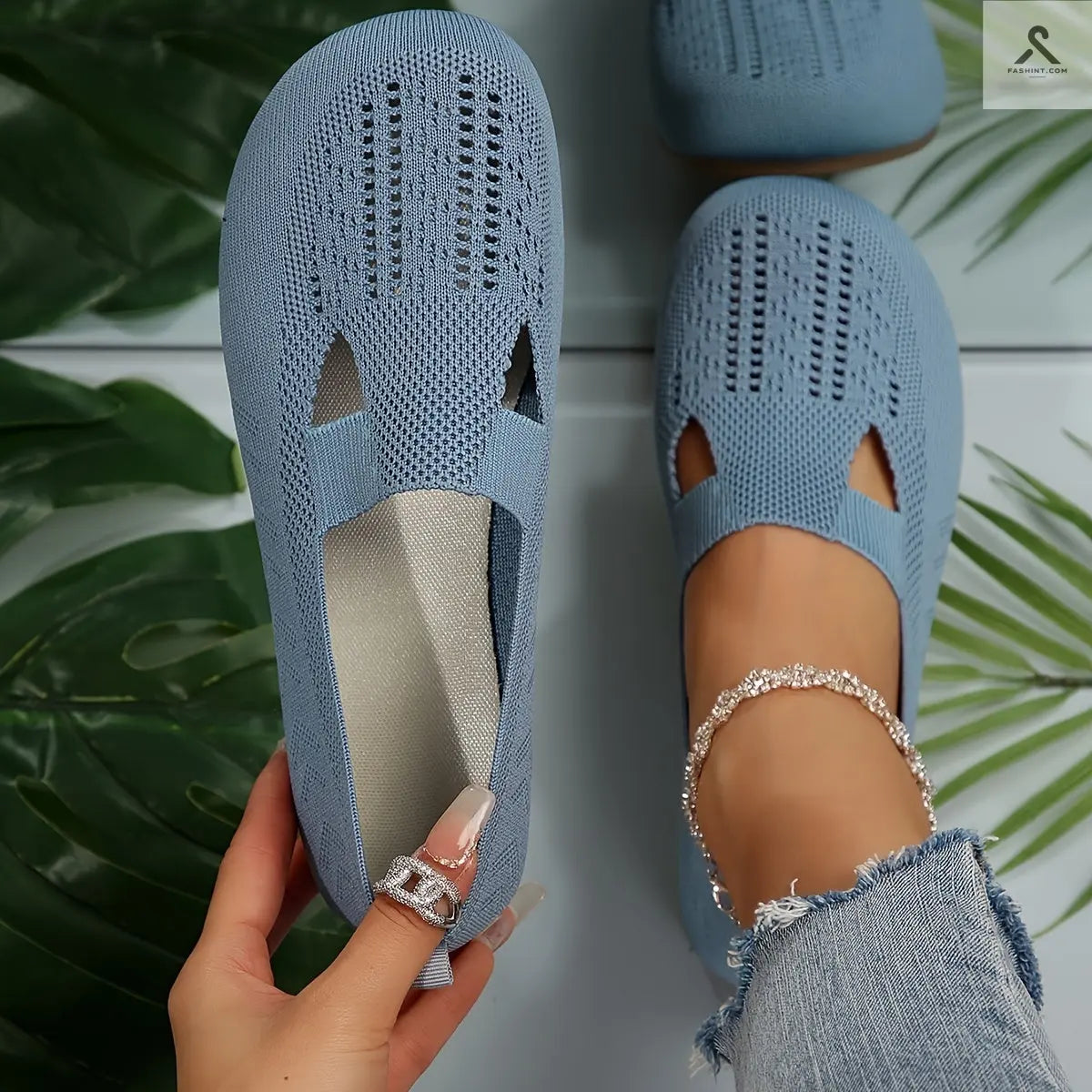 أحذية مسطحة نسائية بتصميم سادة وراحة فاخرة Fashint