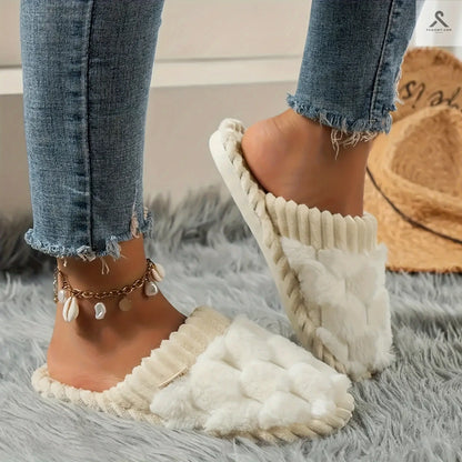 نعال شتاء نسائية مريحة وأنيقة - دافئة وناعمة مع نعل PVC غير قابل للانزلاق Fashint