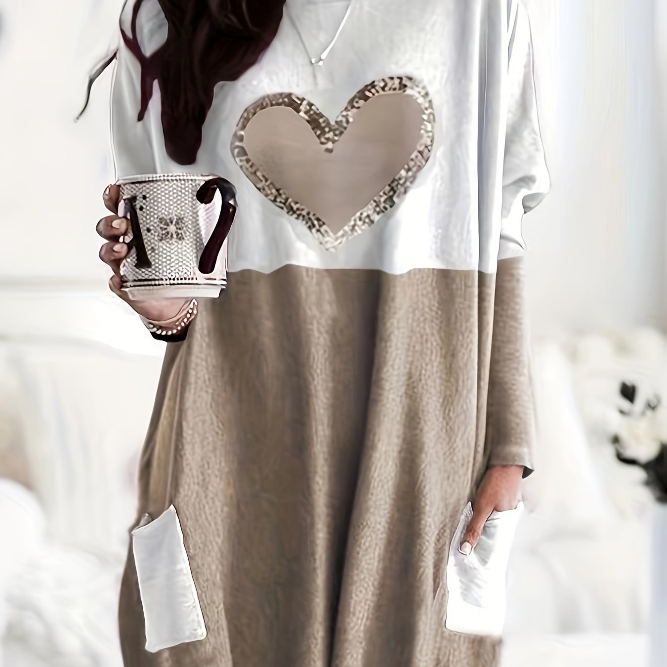 تي شيرت نسائي بأكمام طويلة بتصميم مميز وخامات مريحة Fashint