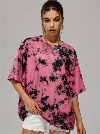 تي شيرت رياضي كاجوال بتصميم تاي داي Fashint