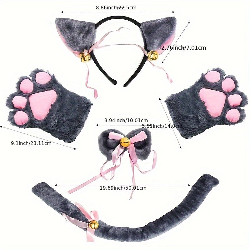 طقم زي كوسبلاي قطط وخادمة للنساء مثالي للحفلات والهالوين